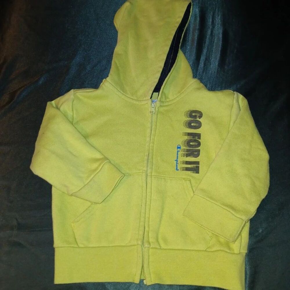 Champion Baby Boys Lime Green Full-Zip Graphic Hoodie - Size 18 Months